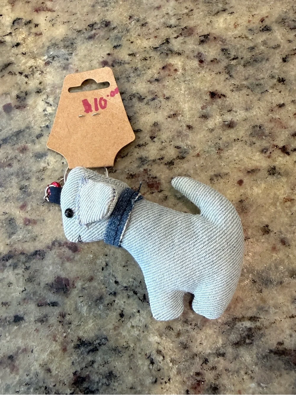 Handmade Denim Cat Keychain, NWT
